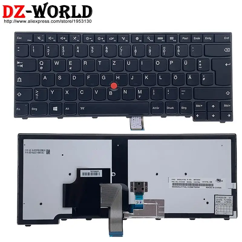 Фото Немецкая клавиатура с подсветкой для ноутбука Lenovo Thinkpad T440 T440S T450 T450S T460 L440 L450 L460 L470 E431 E440 04Y0874 01AX322 №2