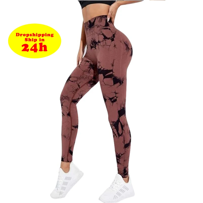 

New Tie Dye Seamless Leggings For Women Fitness Scrunch Butt Legging Workout Gym Tights High Waist Sport Legging Activewear