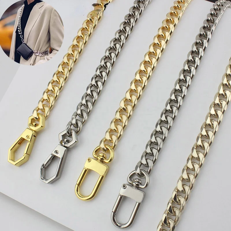 100/110/120/130cm Aluminum Chain Light Weight Handbag Metal Chains Shoulder Bag Strap Purse Chain Detachable Strap