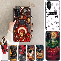 marvel super heroes clear phone case for huawei honor 20 10 9 8a 7 5t x pro lite 5g black etui coque hoesjes comic fash design