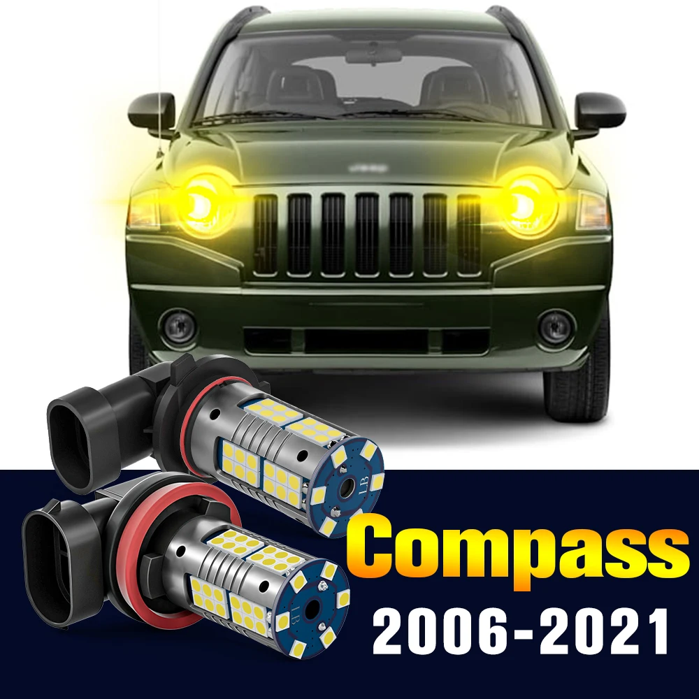 

2pcs LED Fog Light Bulb Lamp For Jeep Compass MK MP 2006-2021 2010 2011 2012 2013 2014 2015 2016 2017 2018 2019 2020 Accessories