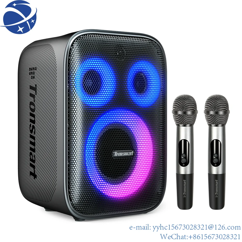 

Yun Yi Tronsmart Halo 200 Karaoke Wireless Portable Speaker with Two Wireless Microphones and Shoulder Strap Support AUX IN/TF/U