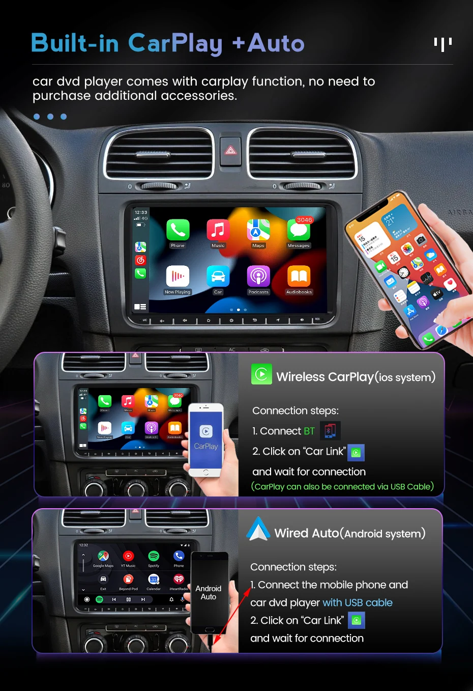 Russian warehouse Автомагнитола 2 din для BMW 3 серии E46 M3 318/320/325/330/335 1998-2005 Android 11 Carplay с