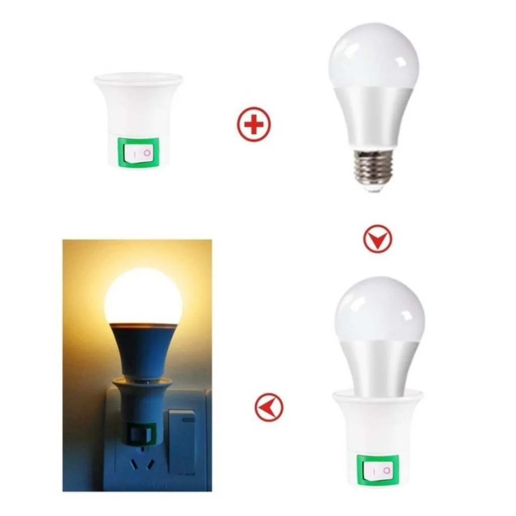 E27 Socket Lamp Bulb Holder Light Socket With Switch EU/US Plug Lamp Holder Energy Saving LED Table Lamp Led Base Lamp Base