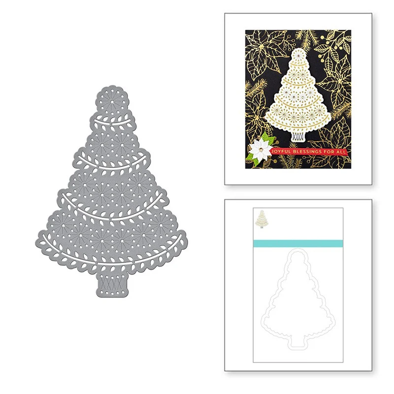 

2021 Новая Рождественская елка и контурные металлические Вырубные штампы для рукоделия изготовление бумажных поздравительных открыток Скра...