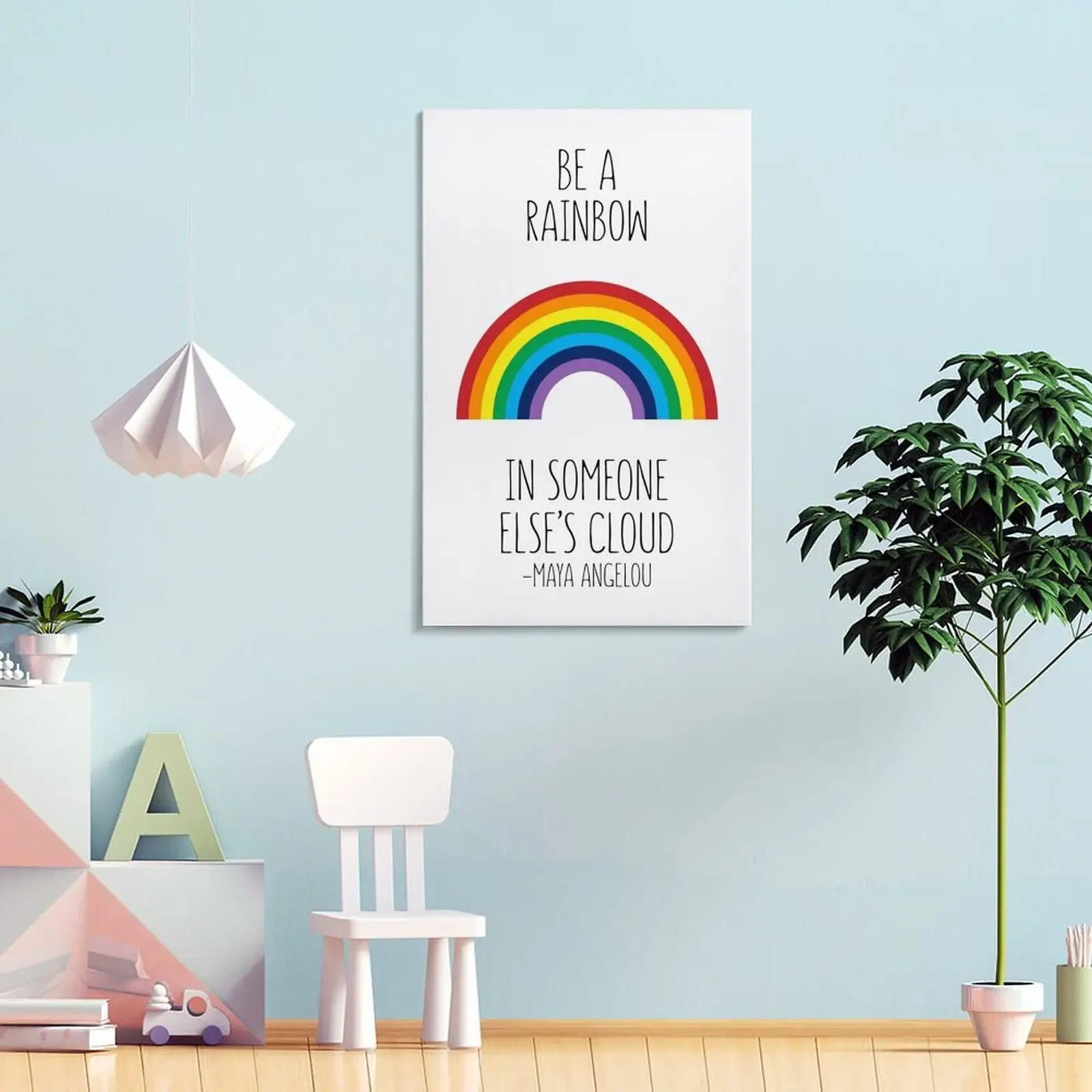 Печать на холсте &quotБудьте радугой в чьем-то облаке&quot