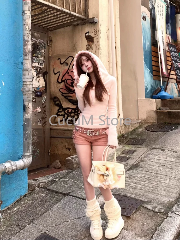 Осень-зима тонкий пуловер с капюшоном американский винтажный трикотаж в