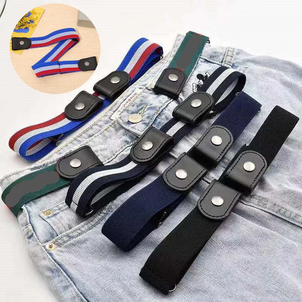 

Buckle-Free Belts For Women Men Jean Pants Dress No Buckle Adjustable Stretch Elastic Waist Band Invisible Belt