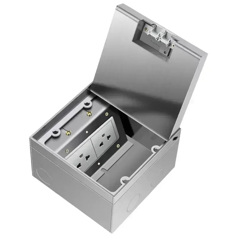 Напольная розетка из нержавеющей стали 130 мм * встроенная скрытая