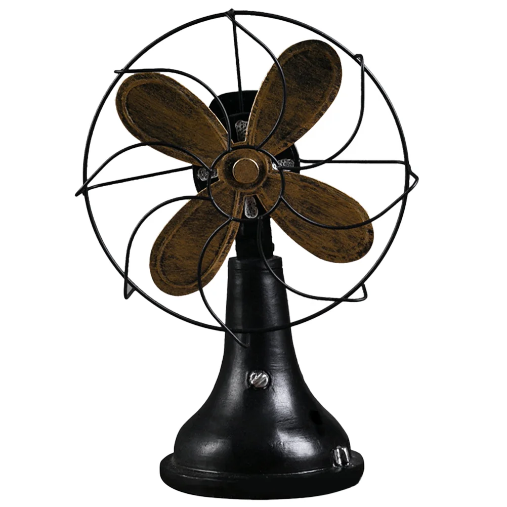 

Desktop Decor Fan-shaped Adornment Old Style Delicate Ornament Table Sculpture Iron Party Office Resin Standing Retro