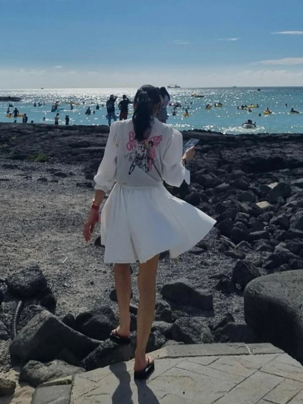 

Fashion Casual Shirt's Dress Letter Band Of Sister Embroidery White Dresses For Women 2022 Spring Summer Long Sleeve Vestidos