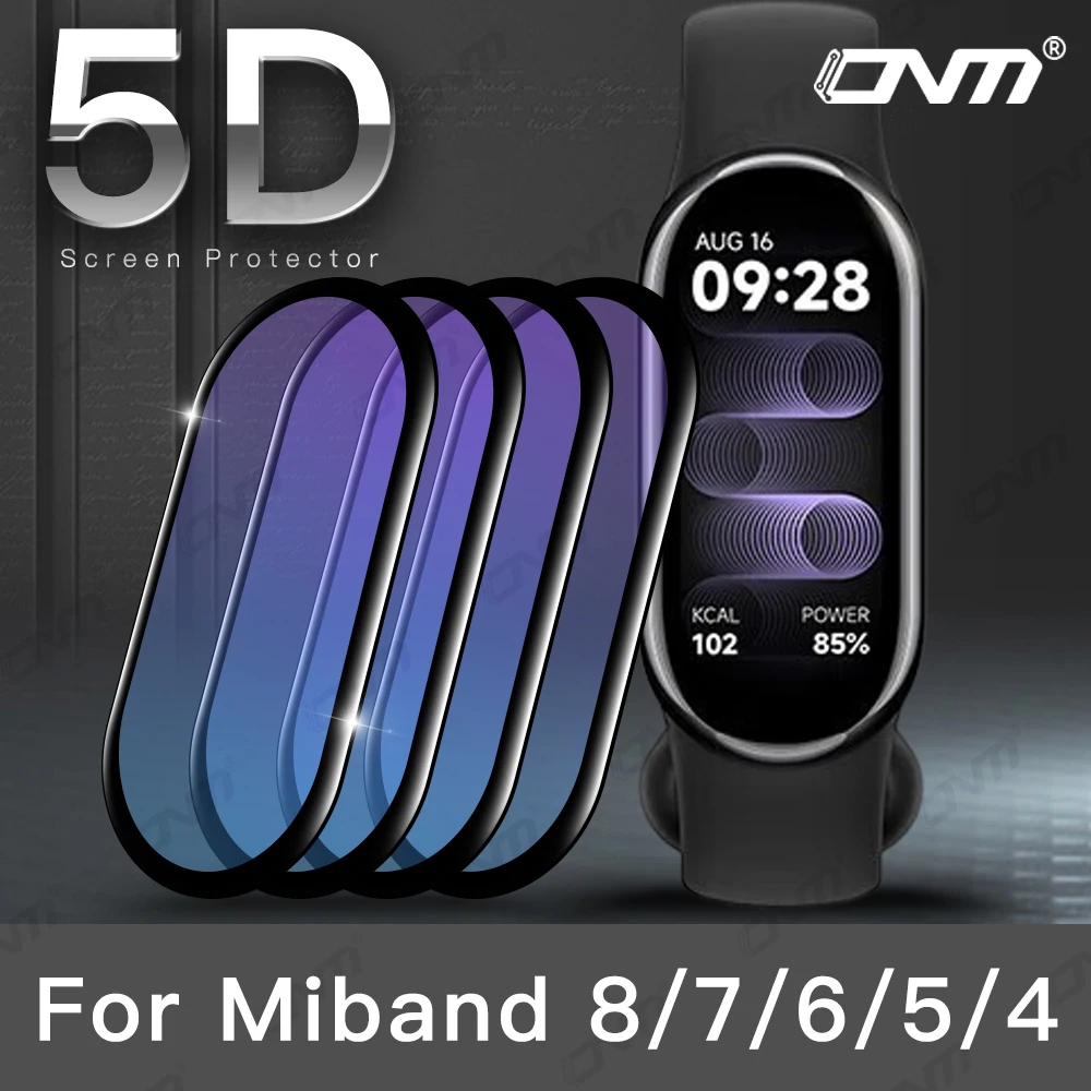 Pellicola 5D Per Xiaomi Mi Band 8 7 6 5 4 Pellicola Salvaschermo Antigraffio Per Accessori Per Cover Protettiva Mi Band8 Miband8 (Non Vetro)