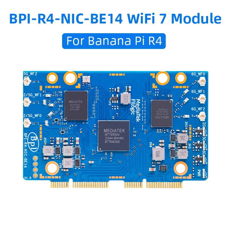 BPI-R4 WiFi 7 модуль с MediaTek MT7995AV 32-разрядный Φ MCU 2 PCIe 3 0 интерфейс для бананов Pi BPI-R4-NIC-BE14