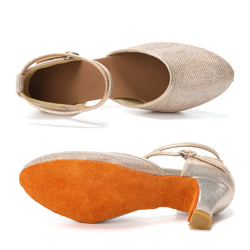 HROYL Ballroom Latin Dance Shoes For Women Tango Modern Dancing Shoes Sandals Indoor Dancing Shoes Girls Ladies Salsa Shoes