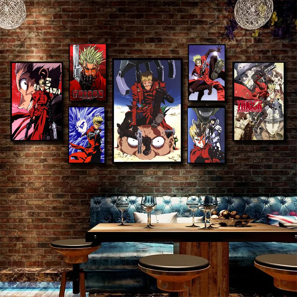 Vash The Stampede Художественный Плакат Наклейка Самоклеящаяся Белая Бумага