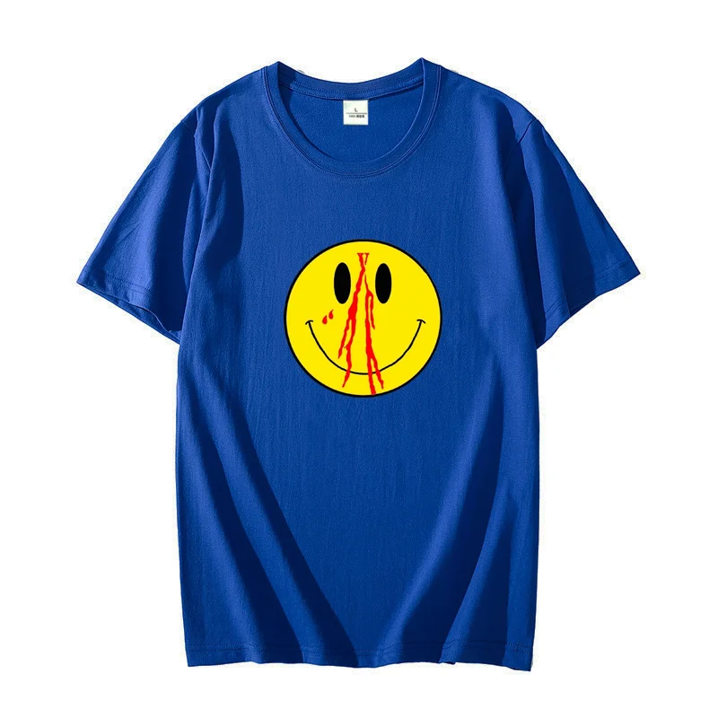 

Fashion Harajuku Cotton T-shirt Smiley Face graphic t shirts Oversized t-shirt Short Sleeve Shirt Tees Tops Summer Men clothing