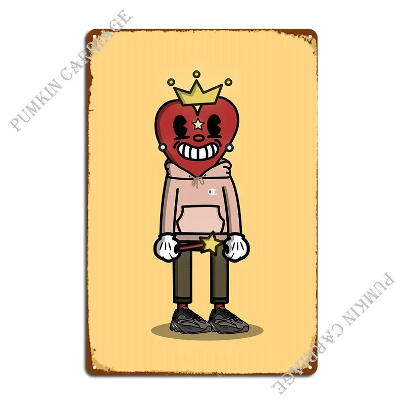 Heart Hypebeast желтая металлическая табличка клуб гараж кухня Настенный декор