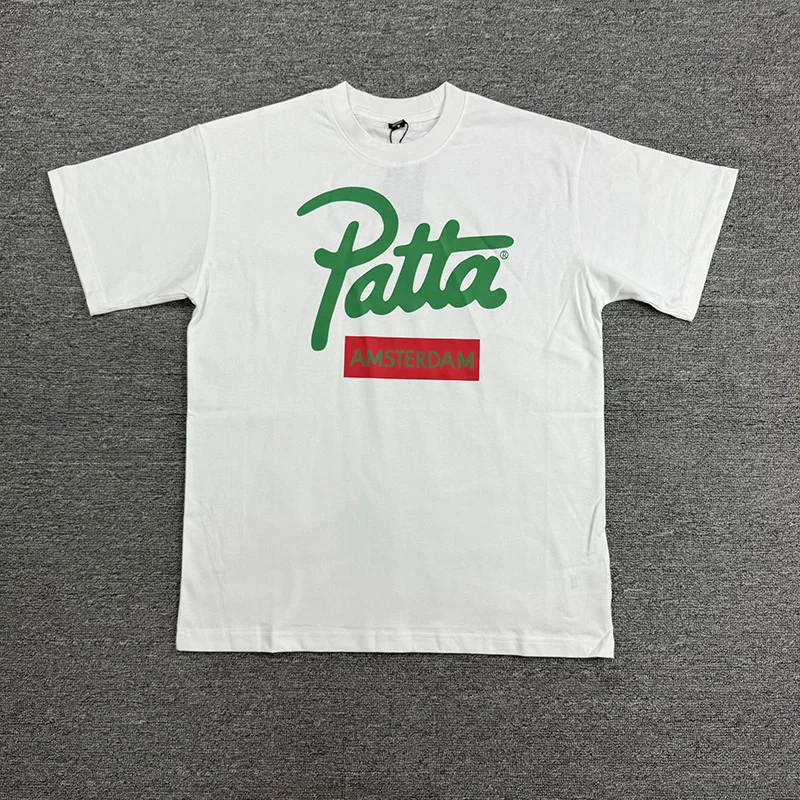 Фото 26SS Patta AMSTERDAM Limit Футболка Мужчины Женщины Черно-Белая Высококачественная хлопковая футболка Уличная футболка с коротким рукавом и биркой №3