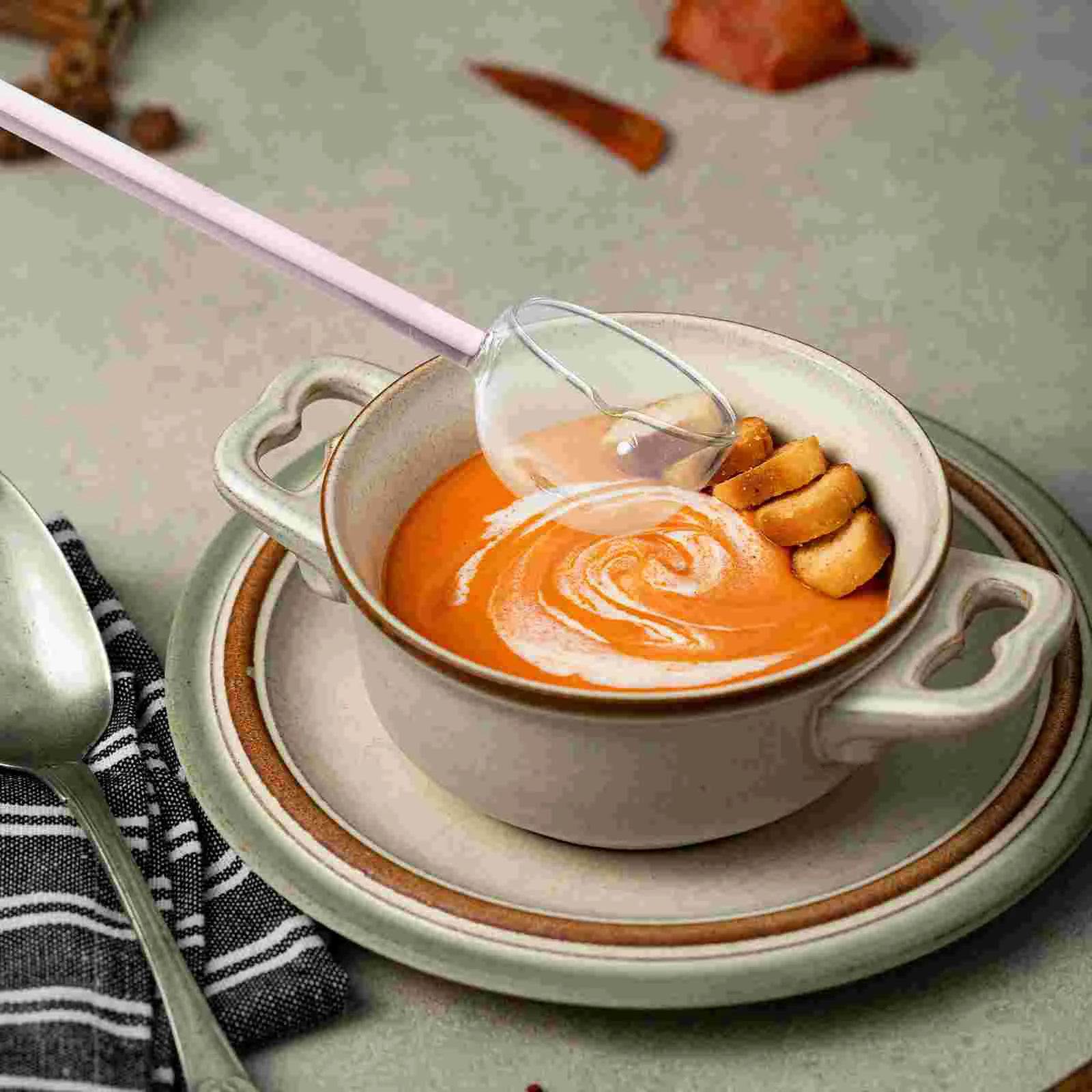 

Clear Glass Stirring Spoons Crystal Teaspoons Milk Cocktail Drinks Mixing Spoon Swizzle Stick Stirrers Salt Sugar Appetizers Ice