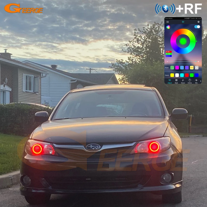 

For Subaru Impreza WRX STI 2008 - 2014 BT App RF Remote Control Ultra Bright Multi-Color RGB Led Angel Eyes Kit Halo Rings