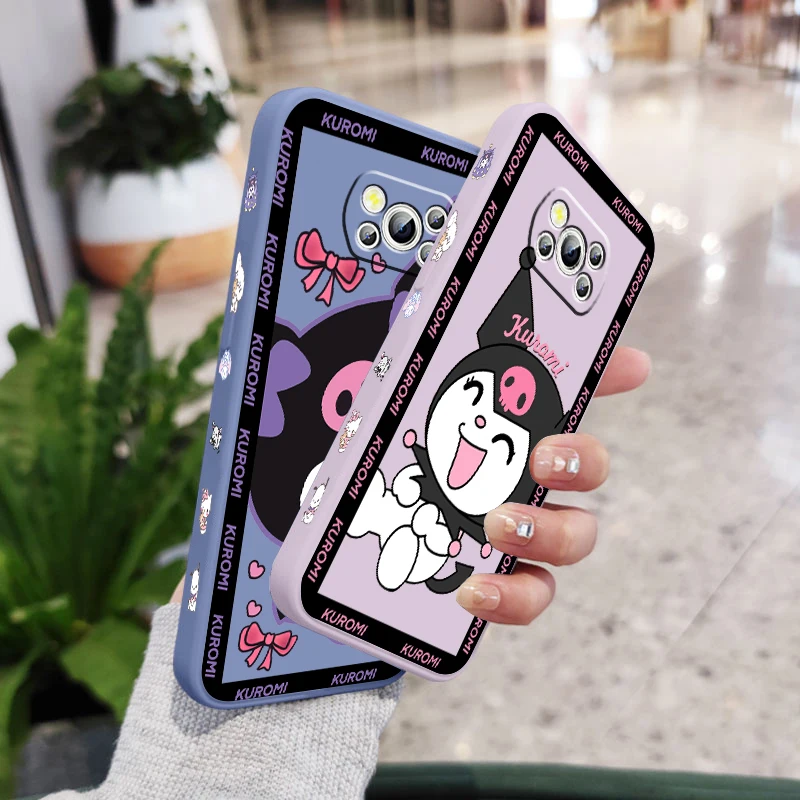 

Sanrio Kulomi My Melody Love Liquid Left Rope For Xiaomi Mi Poco M5s M5 X5 X4 X3 M4 M3 F4 F3 GT C55 C50 Pro NFC 5G Phone Case