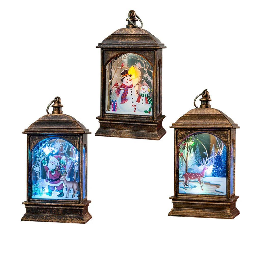 

3pcs Wind Lamp Christmas Portable Hanging Lamp Mini Night Lamps Lights for Party Festival