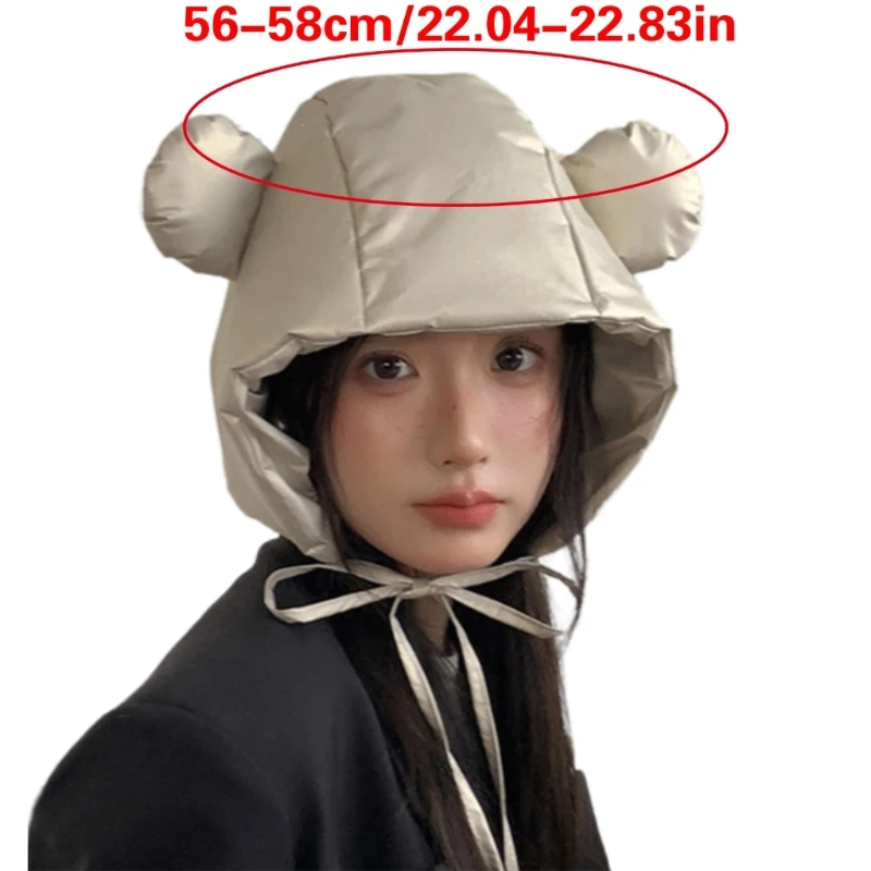 652F Толстая ветрозащитная шапка-траппер Теплый пуховик для однотонной холодной