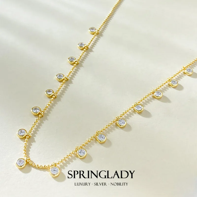 

Женское колье из серебра 925 пробы, с круглым сапфиром