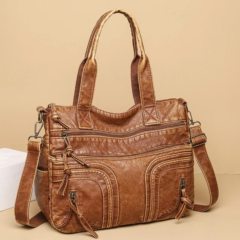 

Leather Design Women's Bag Vintage Handbag Women's Vintage Large Capacity Handbag Fashion Shoulder Messenger Cross Bag