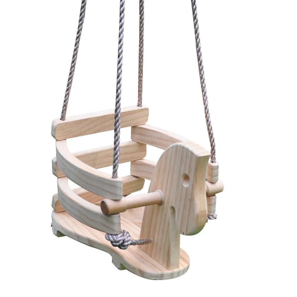 

Popular family item outdoor indoor toddler wooden baby swing seat