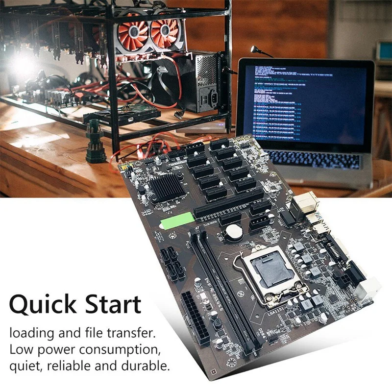 Комплект материнской платы B250 BTC для майнинга PCI-E X16 LGA 1151 DDR4 с охлаждающим