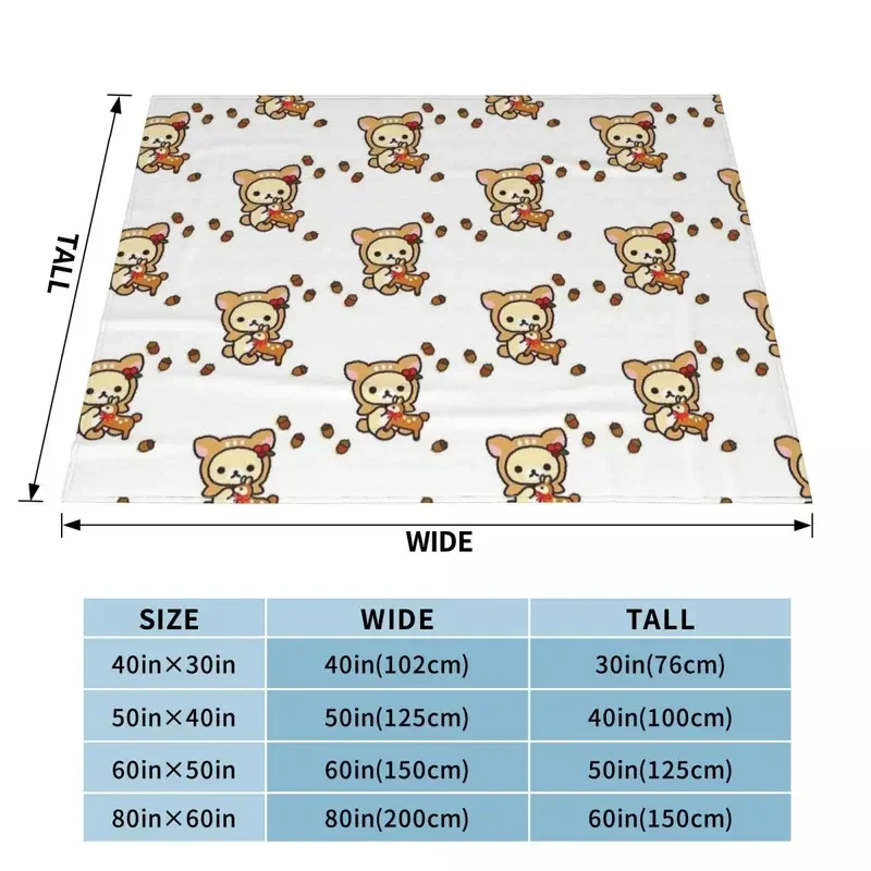 Милые одеяла Rilakkuma с маленьким медведем бархатное всесезонное