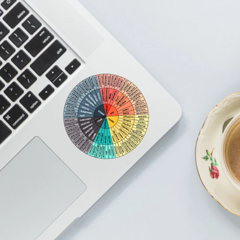 6 шт. красочные наклейки на колесо настроения психические эмоции цитата