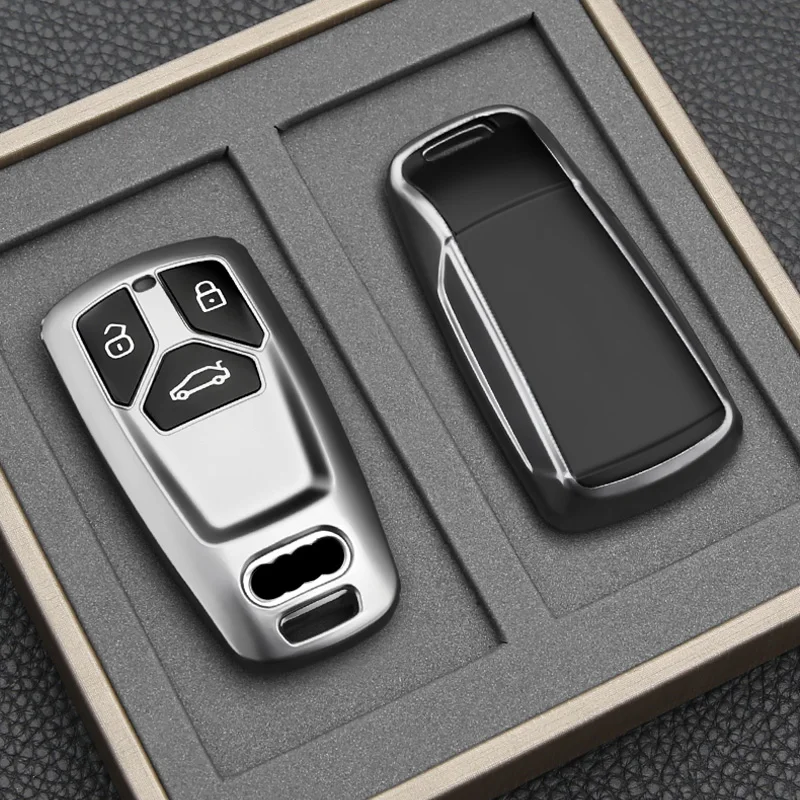 

Модный чехол для автомобильного ключа для Audi A4 B9 A5 A6 8S 8W Q5 Q7 4M S4 S5 S7 TT TTS TFSI RS Protector Shell Fob Аксессуары