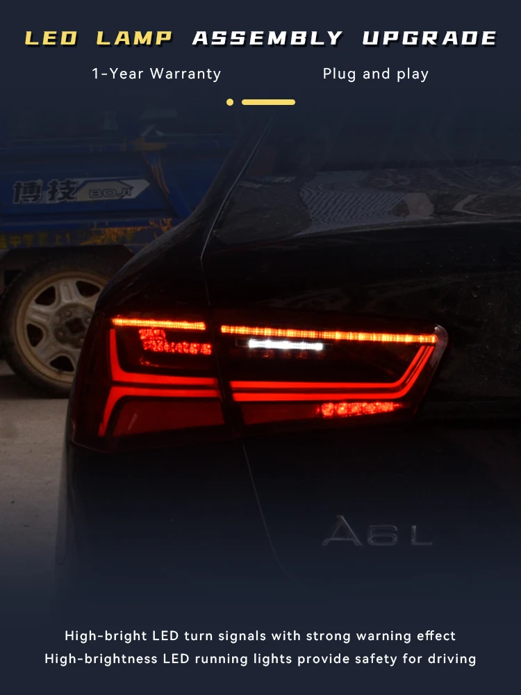 Задние фонари для Audi A6L 2012-2018 задний фонарь новый дизайн в виде рыбьей кости