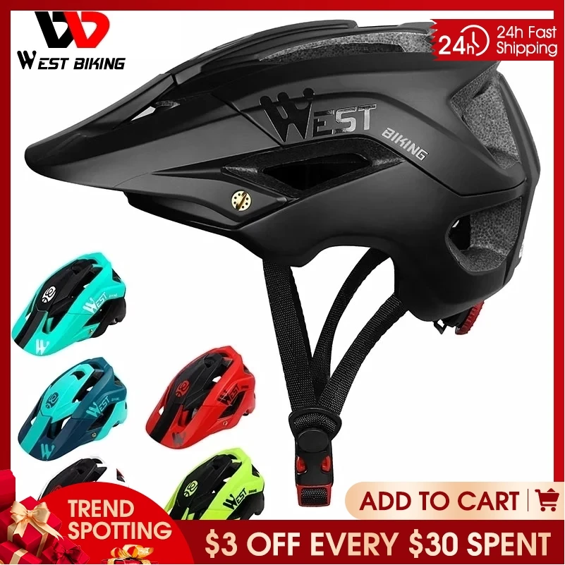 

WEST BIKING Ultralight Bike Helmet Safety Sports Cycling Vents Casco Ciclismo Protective Mountain Road Bicycle Men Women Helmet