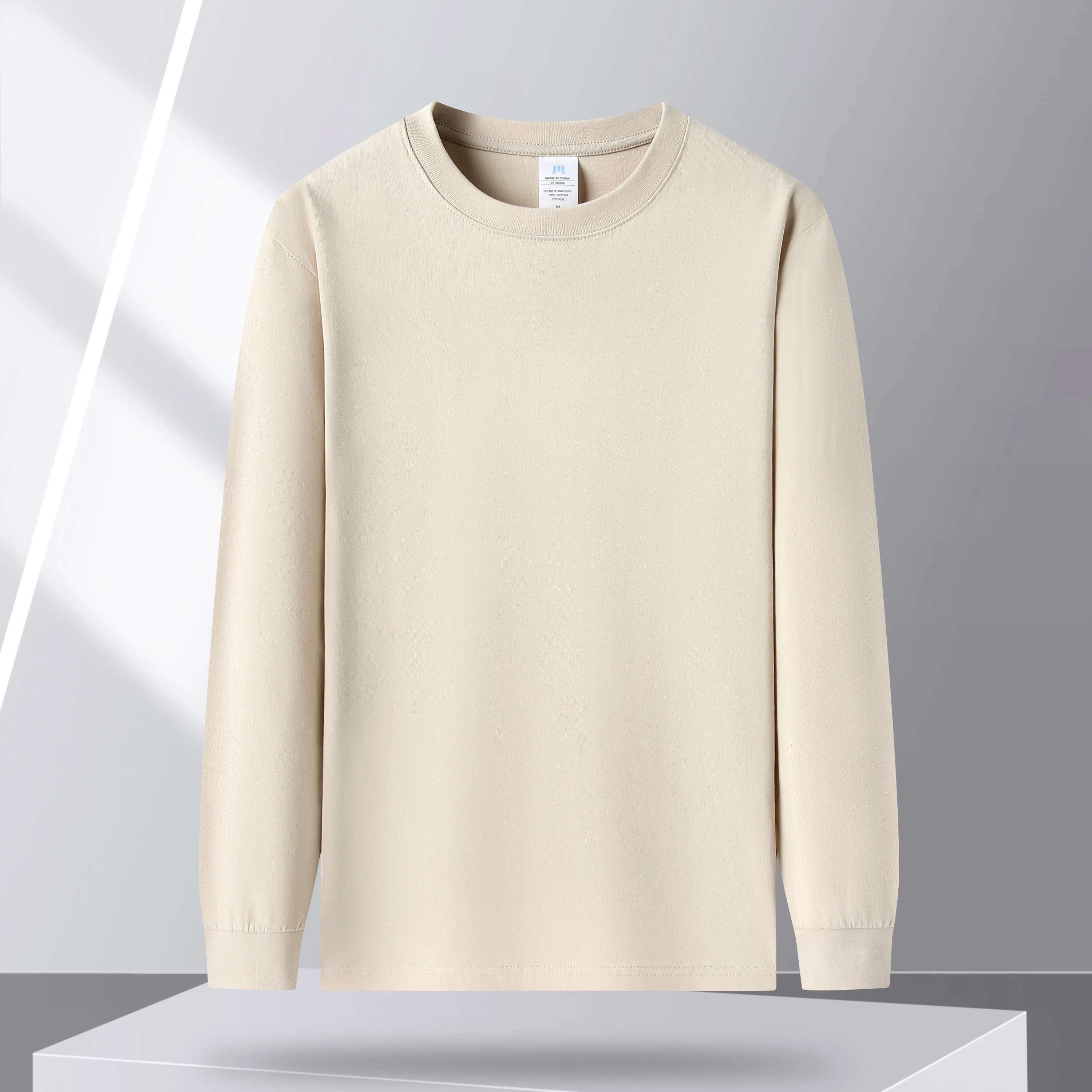 Футболка С Длинными Рукавами Из 100% Хлопка Унисекс Осенняя Модная Классическая