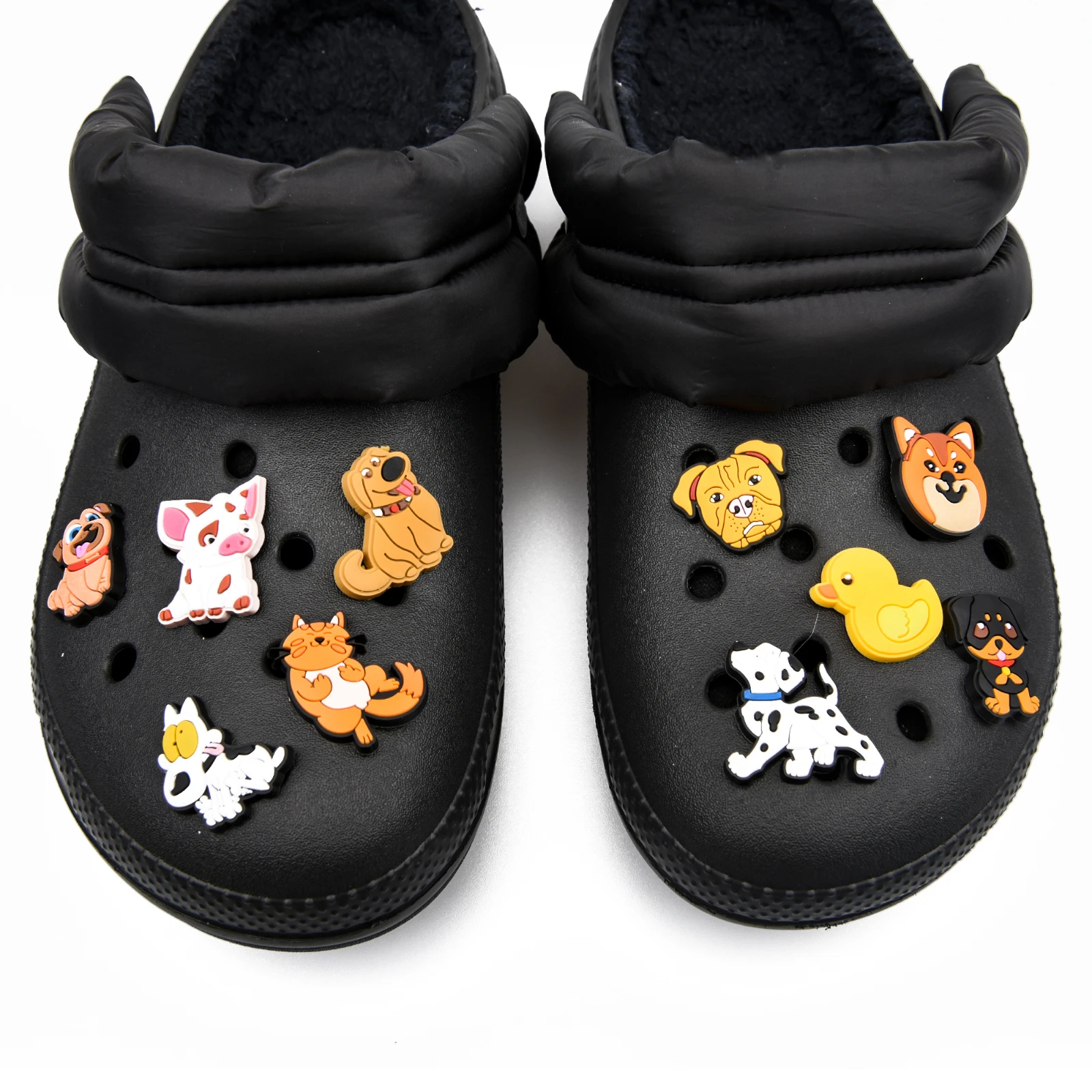 Single Sale PVC Cartoon Animal Croc Charms Dog Chick Duck Snail Garden Shoe Accessories Wristband Decoration Kids Gifts