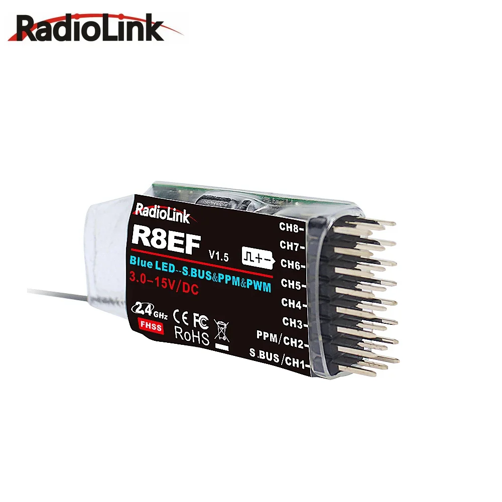 Radiolink R8EF 2 4 ГГц 8-канальный радиоуправляемый приемник с поддержкой сигнала S-Bus/PPM/PWM