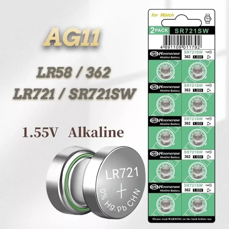 

10 шт., литиевые батареи AG11 362 LR721 362A L721F SR721SW 1,55 в