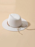 hats gorras sombreros capshat rhinestone bead decor straw hat beach