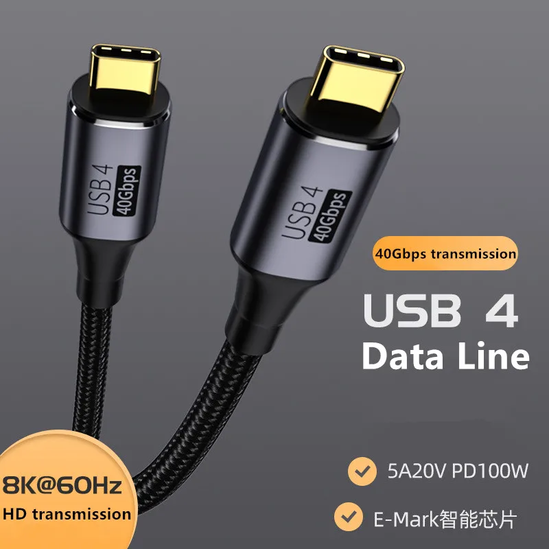 

USB4.0 C To Type C Cable 40Gbps 8K@60Hz Projection Screen 5A 20V PD 100W Fast Charging Type C Cable For Macbook Pro Data Cord