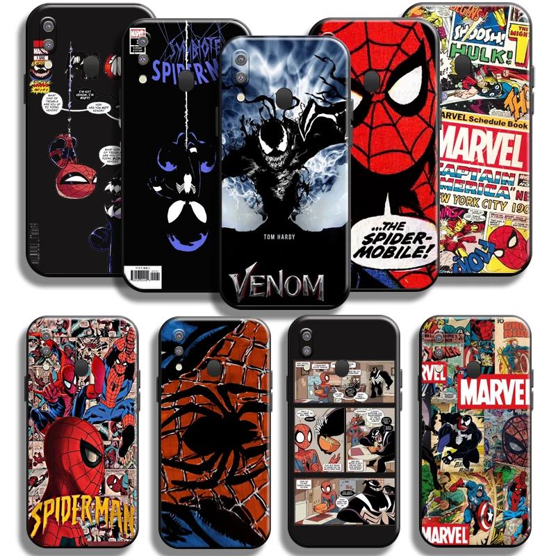 

Comics Spiderman Venom For Samsung Galaxy M20 Phone Case Full Protection Shell Soft Shockproof Carcasa Liquid Silicon