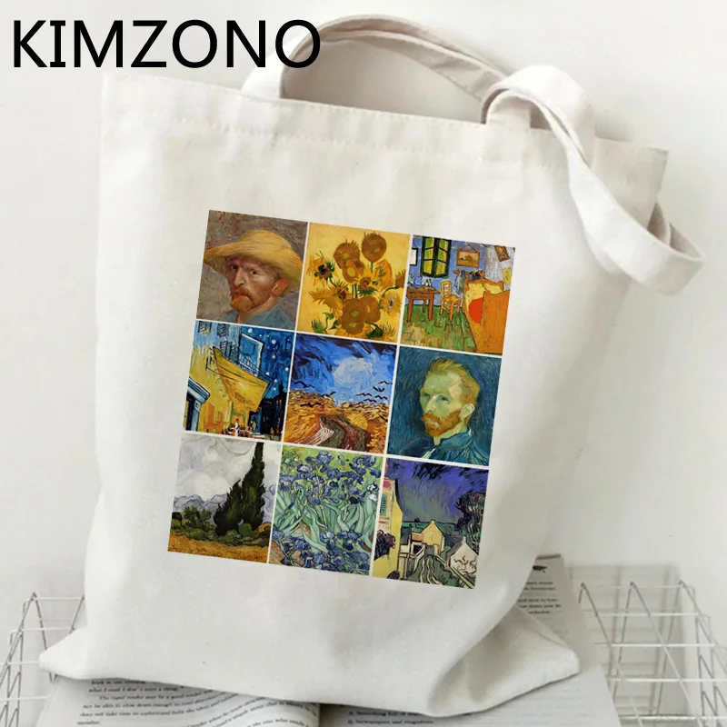 

Van Gogh shopping bag recycle bag shopping grocery tote reusable jute bag bag sac cabas jute cabas