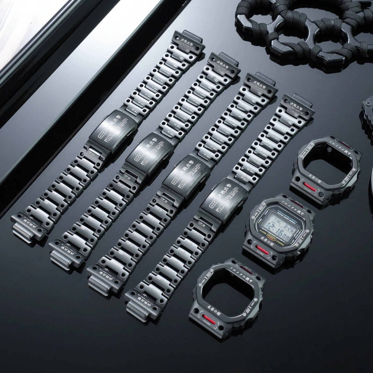 Фото Металлический безель для Casio DW5600 GWM5610 G5600 GWB5600, ремешок из нержавеющей стали 5610, аксессуары для корпуса часов 5600 с инструментами №3