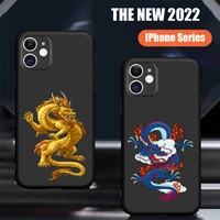 dragon unique gold draw funda for iphone 11 12 13 mini phone case for iphone 11 pro x xs max xr 7 8 plus se soft silicone cover