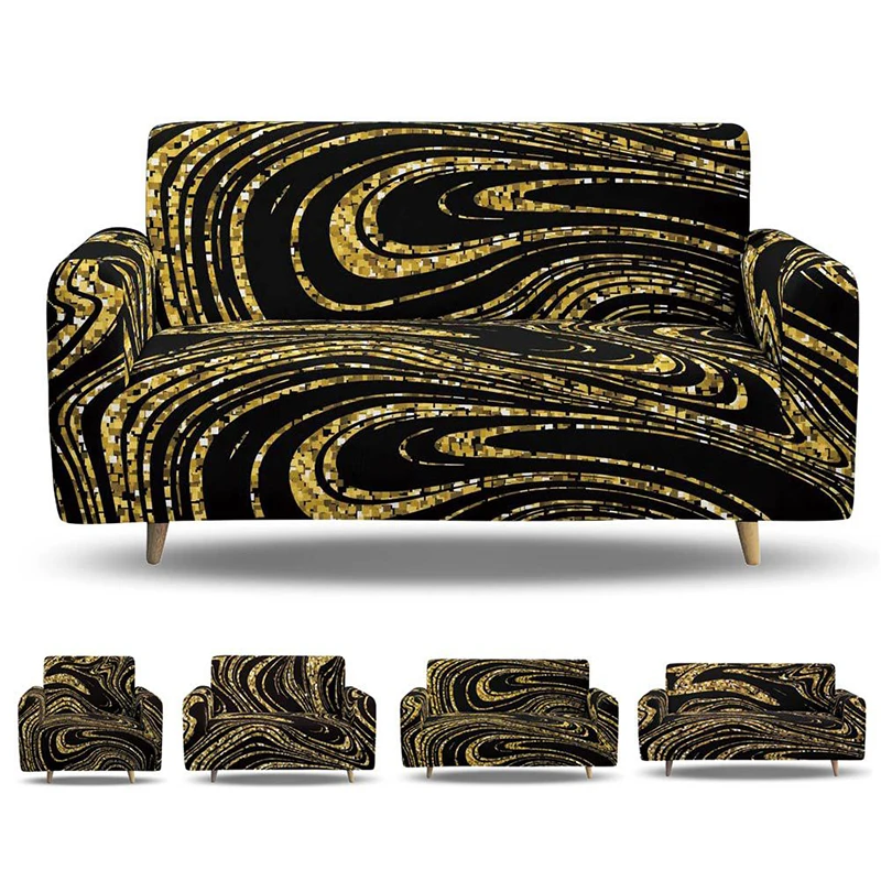 

Textured Print Non-Slip Elastic Stretch Sofa Cover for Living Room Slipcover Sectional Corner Sofa Covers 1/2/3/4-seater