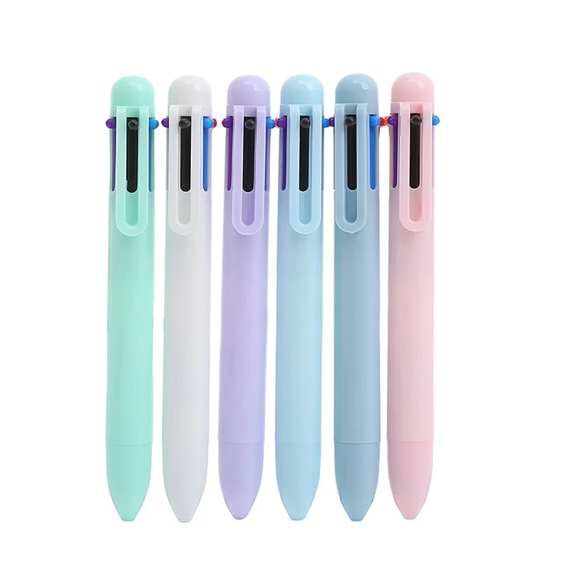 

Ballpoint Pens 0.5mm Creative Macaron 6-color Ins Solid Color Press Pen Student Hand Account Pen Stationery For Writing
