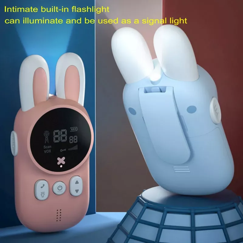 Children's Walkie Talkie Kids Mini Toys Handheld Transceiver 3KM Range UHF Radio Lanyard Interphone Talkie Walkie Baby Gift