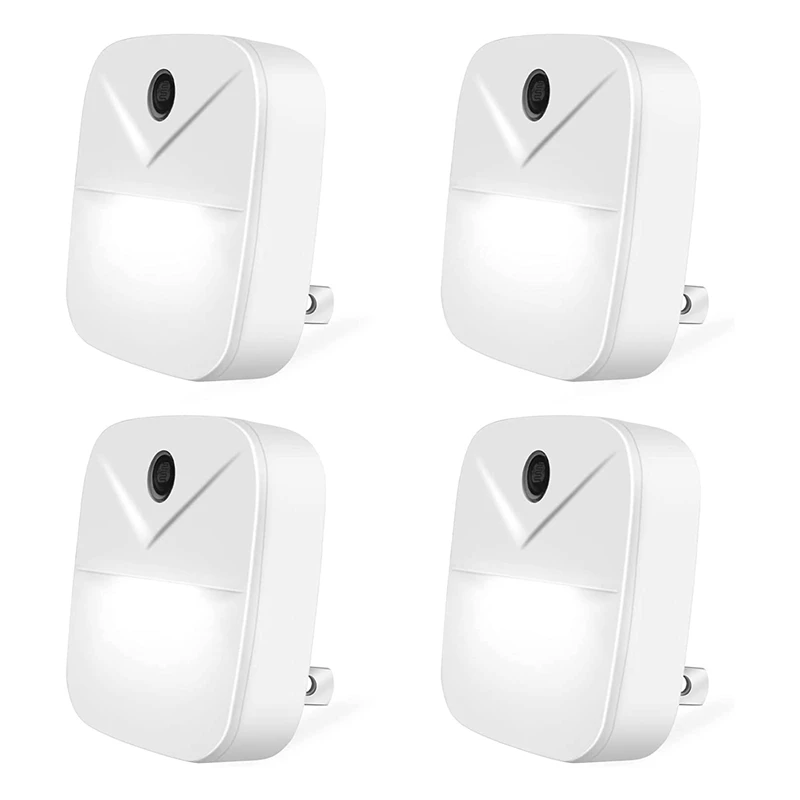 

Night Light Plug-In Smart Light Pack Of 4 Automated On & Off Wall Light For Hallways, Bedrooms, US Plug